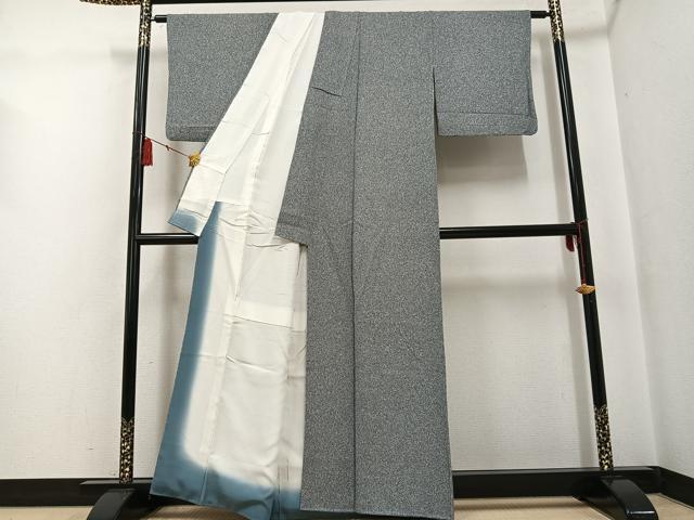 平和屋着物●東京染伝統工芸士　金田昇　小紋　霞文　正絹　逸品　AABF9576ph