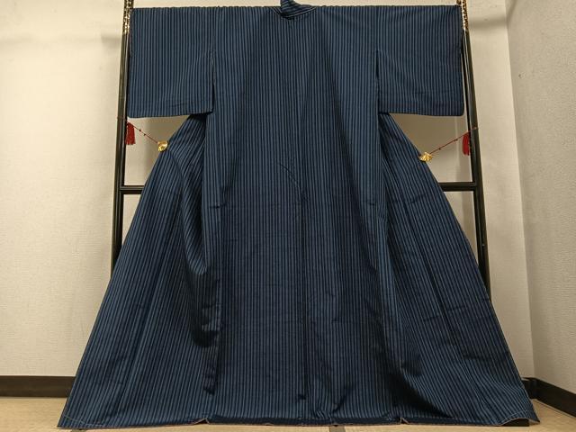 平和屋着物●上質な紬　間道　ロング丈　正絹　逸品　未使用　AABF9580ph