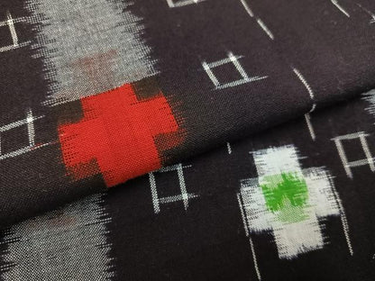 平和屋着物●久留米絣　間道　綿　逸品　未使用　AABF9581ph