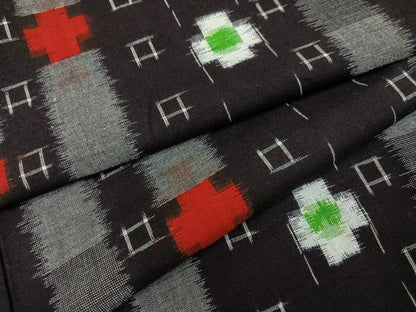 平和屋着物●久留米絣　間道　綿　逸品　未使用　AABF9581ph