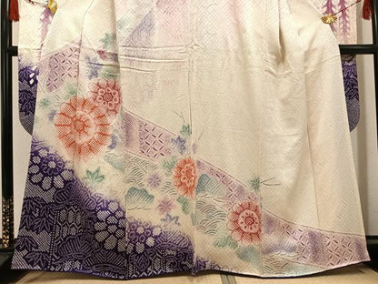平和屋着物●豪華振袖 総絞り 花尽くし 正絹 逸品 AABH6849ph