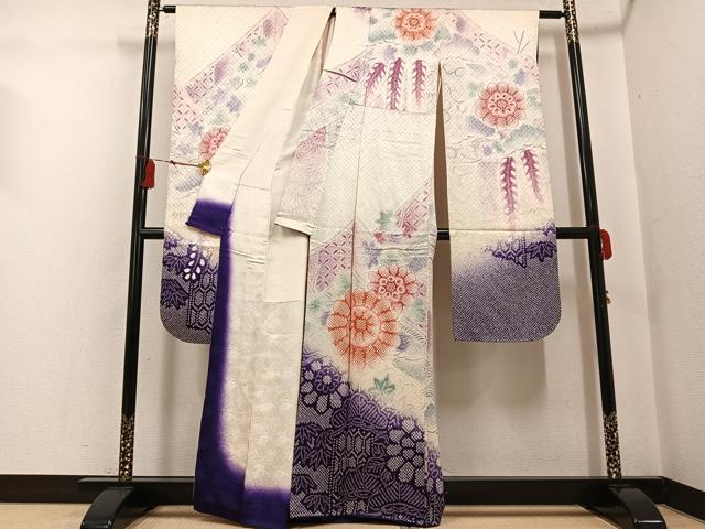 平和屋着物●豪華振袖 総絞り 花尽くし 正絹 逸品 AABH6849ph