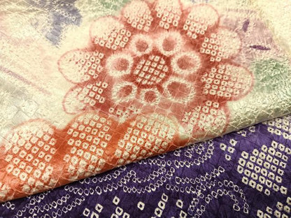 平和屋着物●豪華振袖 総絞り 花尽くし 正絹 逸品 AABH6849ph