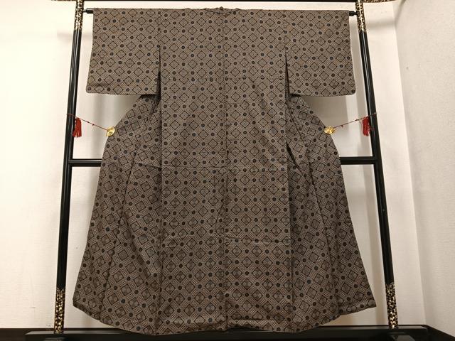 平和屋着物●希少　本場大島紬　龍郷絣　本場大島紬　正絹　逸品　AABF9585ph