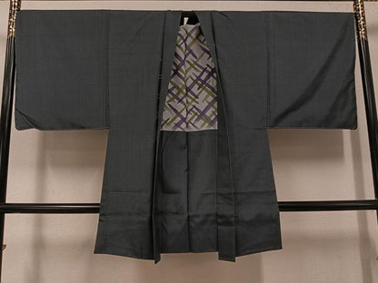 平和屋着物●男性 本場大島紬 アンサンブル 格子 正絹 逸品 未使用 AABF9591ph