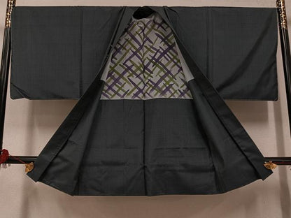 平和屋着物●男性 本場大島紬 アンサンブル 格子 正絹 逸品 未使用 AABF9591ph