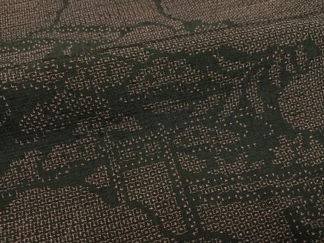平和屋着物●結城紬　100亀甲　草木　正絹　逸品　AABF9592ph