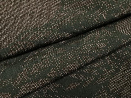 平和屋着物●結城紬　100亀甲　草木　正絹　逸品　AABF9592ph