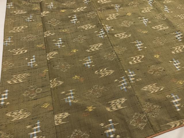 平和屋着物●本場琉球絣 紬 正絹 逸品 AABF9593ph