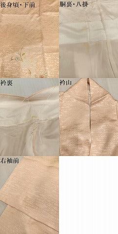 平和屋着物●訪問着 絞り 枝花文 金彩 正絹 逸品 AABF9594ph