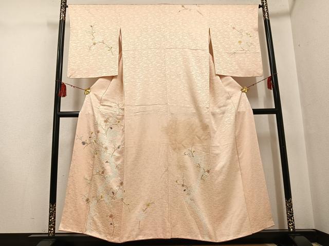平和屋着物●訪問着 絞り 枝花文 金彩 正絹 逸品 AABF9594ph