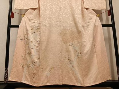 平和屋着物●訪問着 絞り 枝花文 金彩 正絹 逸品 AABF9594ph