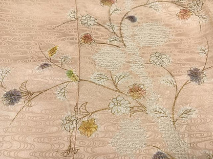 平和屋着物●訪問着 絞り 枝花文 金彩 正絹 逸品 AABF9594ph