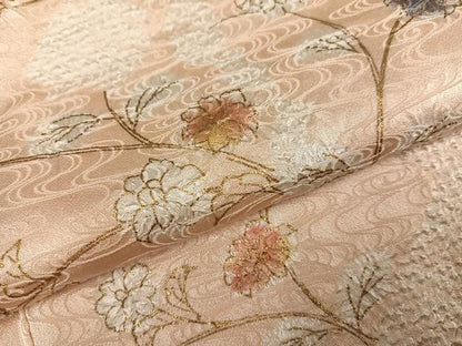 平和屋着物●訪問着 絞り 枝花文 金彩 正絹 逸品 AABF9594ph