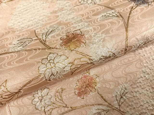 平和屋着物●訪問着 絞り 枝花文 金彩 正絹 逸品 AABF9594ph