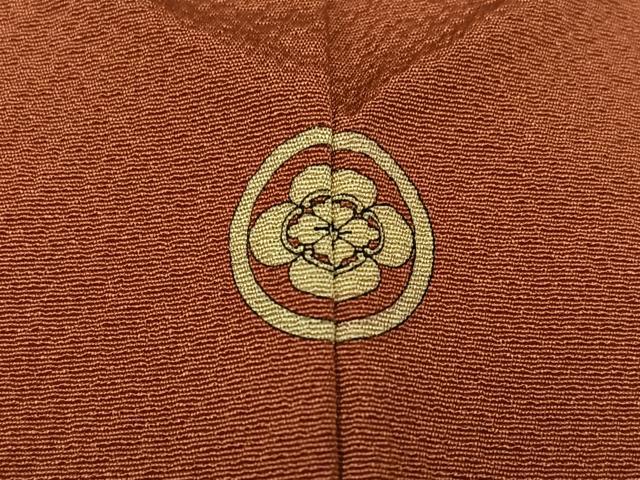 平和屋着物●上質な色無地　鬱金染　赤茶色　正絹　逸品　AABF9596ph