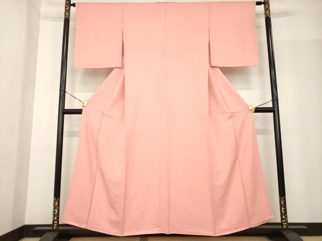 平和屋着物●上質な色無地　薄紅色　正絹　逸品　AABF9603ck