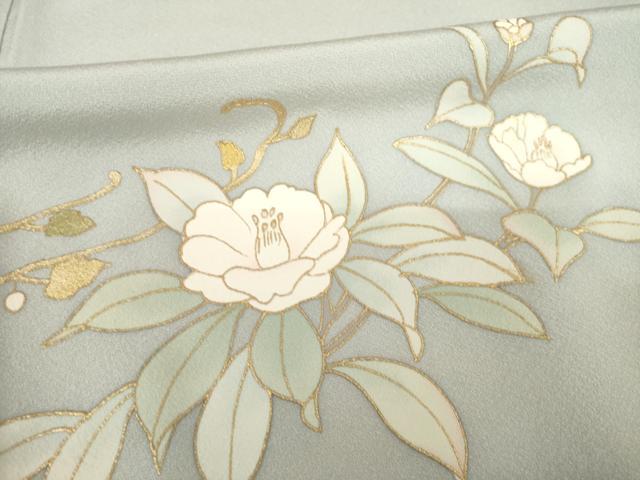 平和屋着物●訪問着　作家物　草花文　暈し染め　金彩　正絹　逸品　AABF9604ck