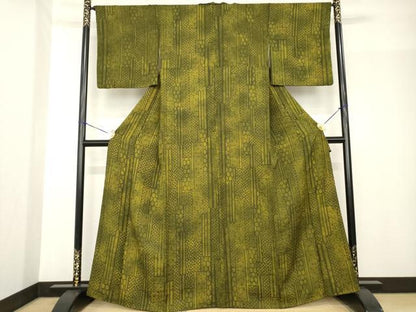 平和屋着物●上質な小紋　短冊文　正絹　逸品　AABF9606ck