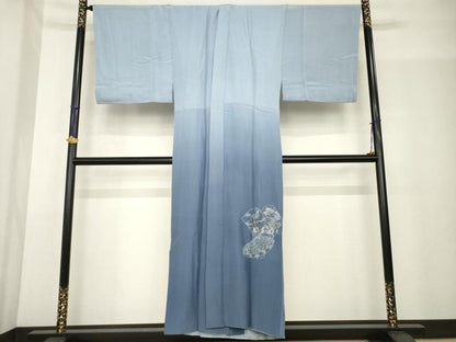 平和屋着物●男性　長襦袢　袷　手描き　風景文　正絹　逸品　AABF9607ck