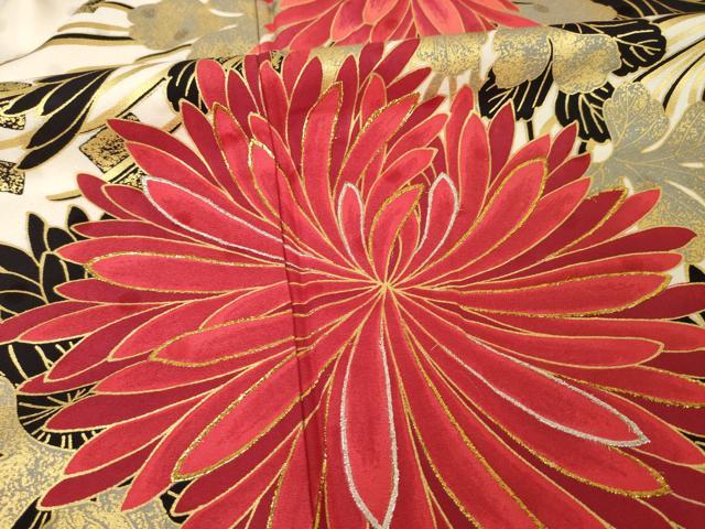 平和屋着物●Luxjewel　振袖　刺繍　菊　暈し染め　金彩　ロング丈　正絹　逸品　AABF9610ck