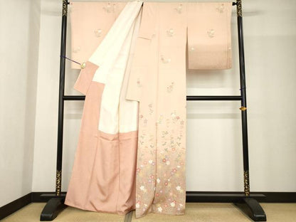 平和屋着物●訪問着　草花文　京都清水地主神社　暈し染め　金彩　正絹　逸品　AABF9611ck