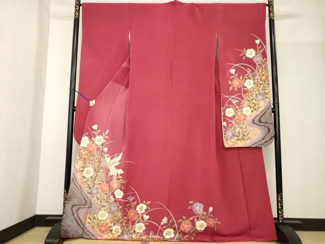 平和屋着物●豪華振袖　駒刺繍　花蝶文　金彩　正絹　逸品　AABF9612ck