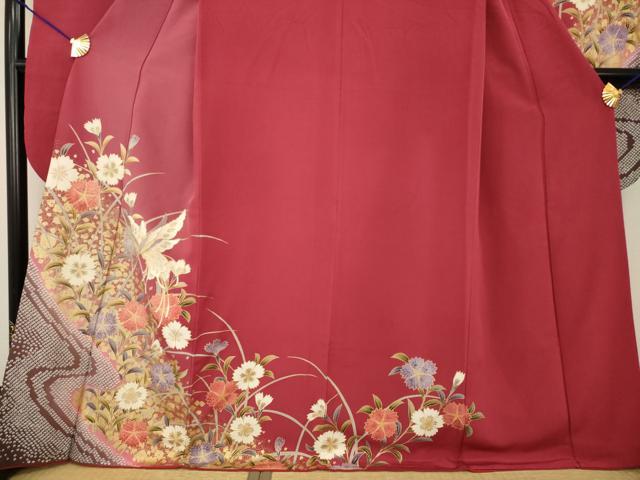 平和屋着物●豪華振袖　駒刺繍　花蝶文　金彩　正絹　逸品　AABF9612ck