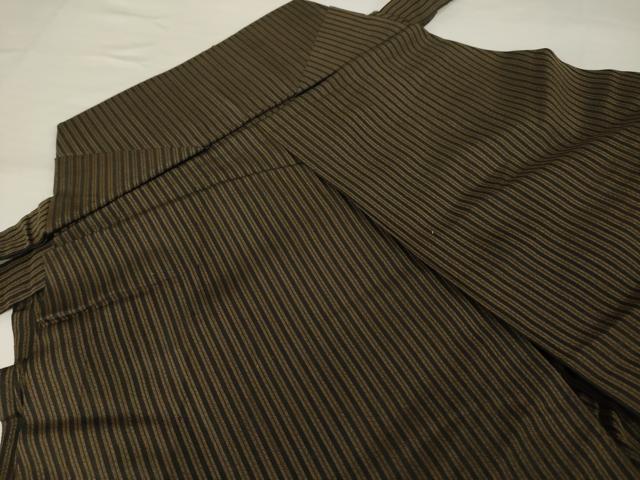平和屋着物●男性 馬乗り袴 縞 正絹 逸品 AABF9618ck