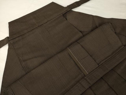 平和屋着物●男性　馬乗り袴　縞　正絹　逸品　AABF9619ck
