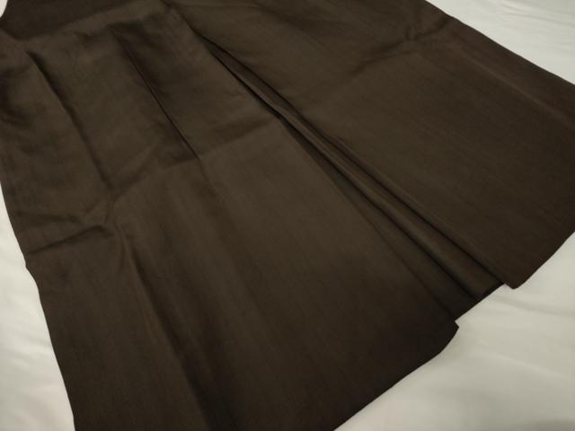 平和屋着物●男性　馬乗り袴　色無地　赤墨色　正絹　逸品　AABF9621ck