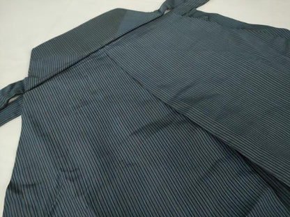 平和屋着物●男性 馬乗り袴 縞 正絹 逸品 AABF9622ck