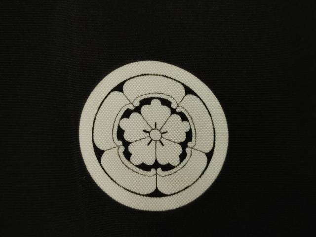 平和屋着物●男性　黒紋付　正絹　逸品　AABF9625ck