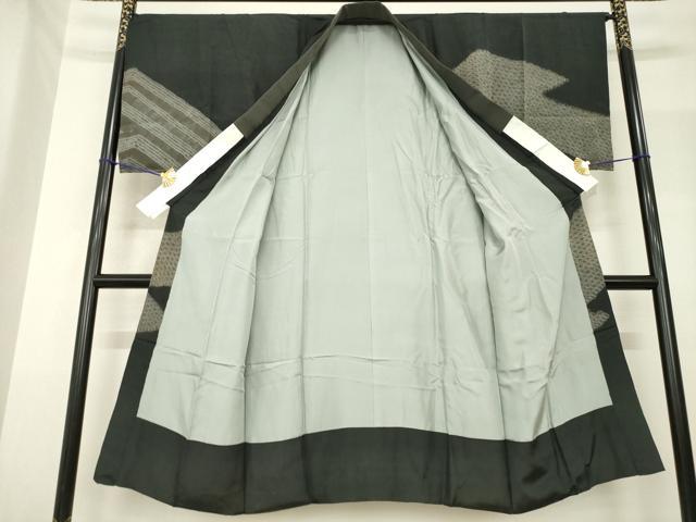 平和屋着物●男性　長襦袢　袷　絞り　幾何学文　正絹　逸品　AABF9628ck