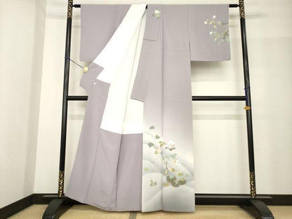 平和屋着物●二代目清次郎　手描き　訪問着　草花文　暈し染め　正絹　逸品　未使用　AABF9629ck