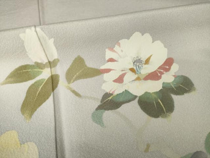 平和屋着物●二代目清次郎　手描き　訪問着　草花文　暈し染め　正絹　逸品　未使用　AABF9629ck