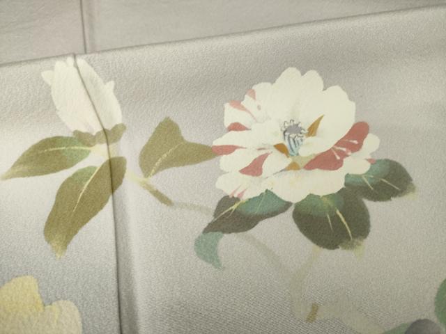 平和屋着物●二代目清次郎　手描き　訪問着　草花文　暈し染め　正絹　逸品　未使用　AABF9629ck