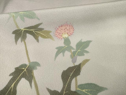 平和屋着物●二代目清次郎　手描き　訪問着　草花文　暈し染め　正絹　逸品　未使用　AABF9629ck