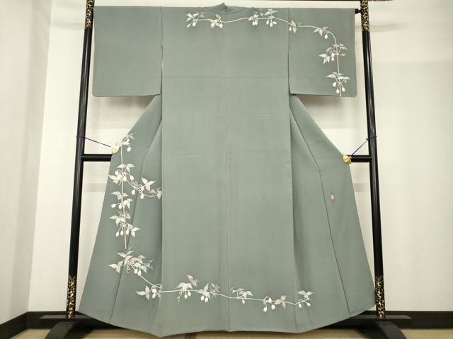 平和屋着物●本加賀友禅作家　吉田淳子　訪問着　枝蕾　正絹　逸品　AABF9632ck