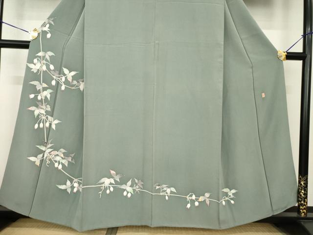 平和屋着物●本加賀友禅作家　吉田淳子　訪問着　枝蕾　正絹　逸品　AABF9632ck