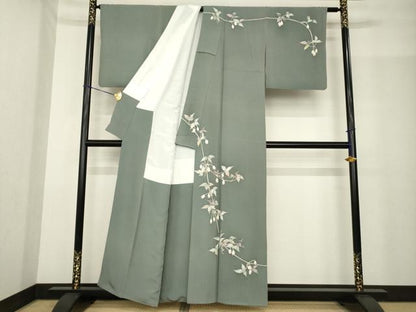 平和屋着物●本加賀友禅作家　吉田淳子　訪問着　枝蕾　正絹　逸品　AABF9632ck