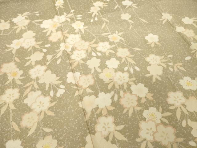 平和屋着物●訪問着　友禅　雪輪枝垂れ花文　正絹　逸品　AABF9633ck