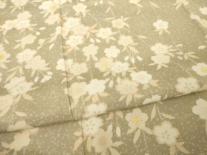 平和屋着物●訪問着　友禅　雪輪枝垂れ花文　正絹　逸品　AABF9633ck