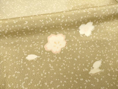 平和屋着物●訪問着　友禅　雪輪枝垂れ花文　正絹　逸品　AABF9633ck