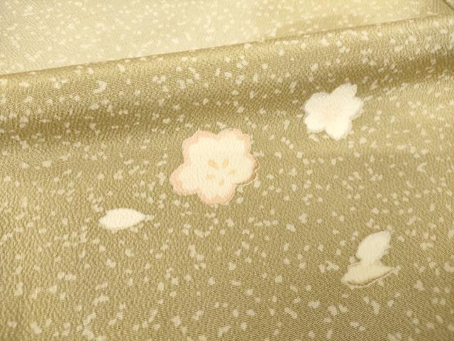 平和屋着物●訪問着　友禅　雪輪枝垂れ花文　正絹　逸品　AABF9633ck