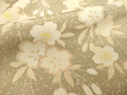 平和屋着物●訪問着　友禅　雪輪枝垂れ花文　正絹　逸品　AABF9633ck