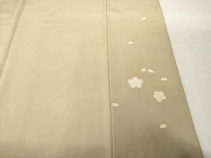 平和屋着物●訪問着　友禅　雪輪枝垂れ花文　正絹　逸品　AABF9633ck