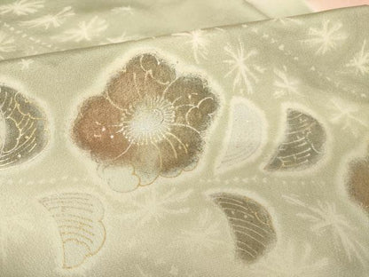 平和屋着物●訪問着　作家物　辻が花　舞花文　暈し染め　金銀彩　正絹　逸品　AABF9634ck