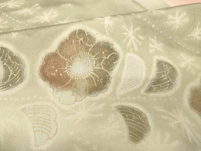 平和屋着物●訪問着　作家物　辻が花　舞花文　暈し染め　金銀彩　正絹　逸品　AABF9634ck