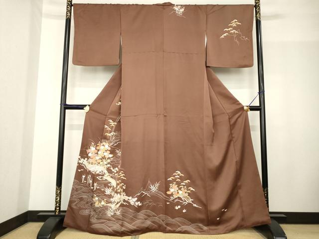 平和屋着物●訪問着 流水花籬文 金彩 正絹 逸品 AABF9635ck